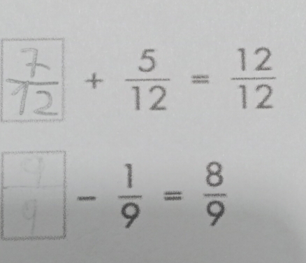 A + 5/12 = 12/12 
-÷-