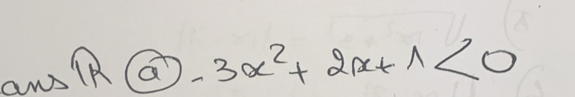 acos (R-3x^2+2x+1<0</tex>