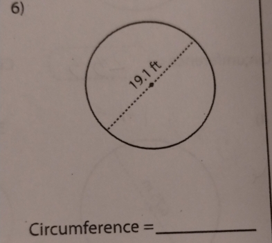 Circumference =_