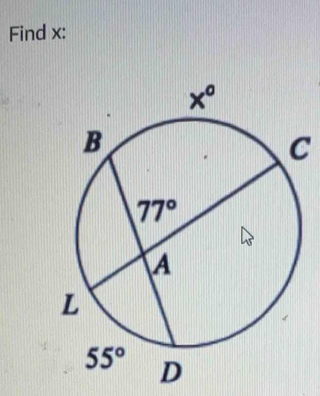 Find x:
12
C