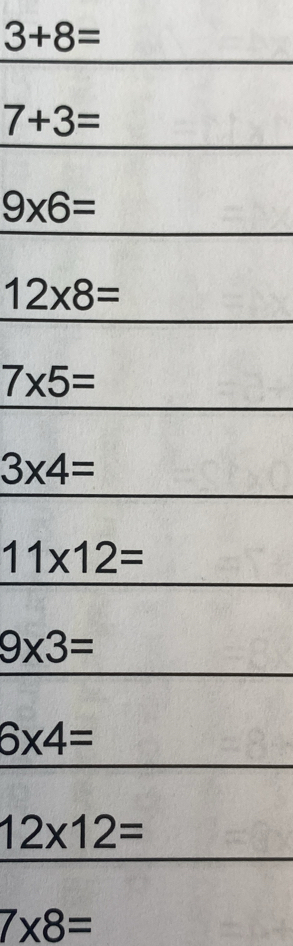 3+8=
7* 8=