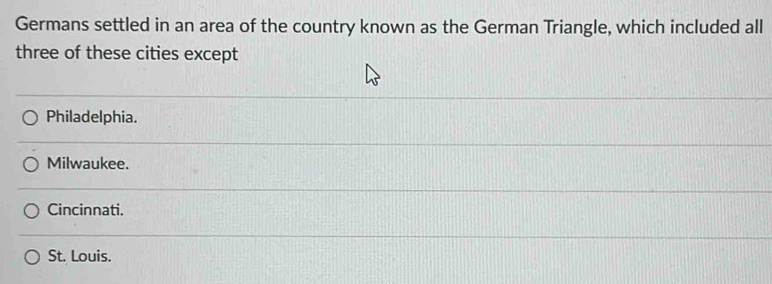 Solved: Germans settled in an area of the country known as the German ...
