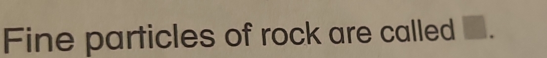 Fine particles of rock are called □