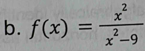 f(x)= x^2/x^2-9 