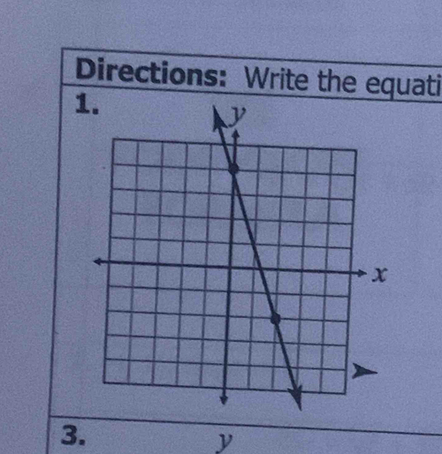 Directions: Write the equati 
3.
y