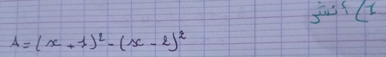 fuil
A=(x+1)^2-(x-2)^2