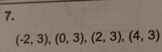 (-2,3), (0,3), (2,3), (4,3)