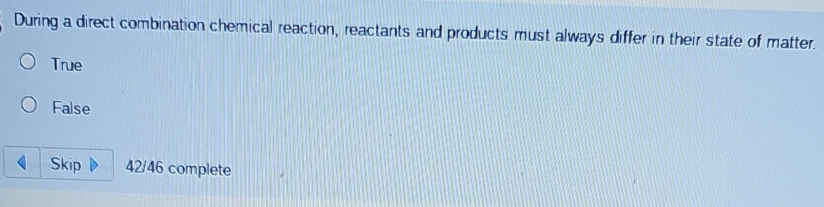 Solved: During a direct combination chemical reaction, reactants and ...
