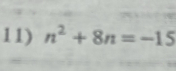 n^2+8n=-15