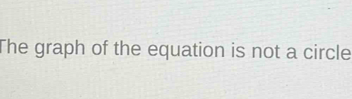 The graph of the equation is not a circle