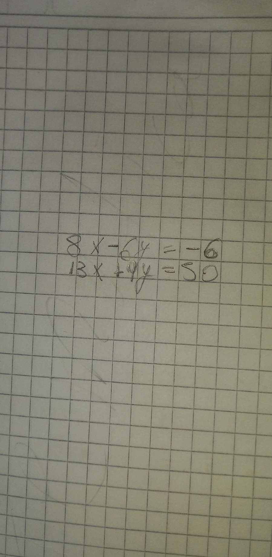 8x-6y=-6
13x+4y=50