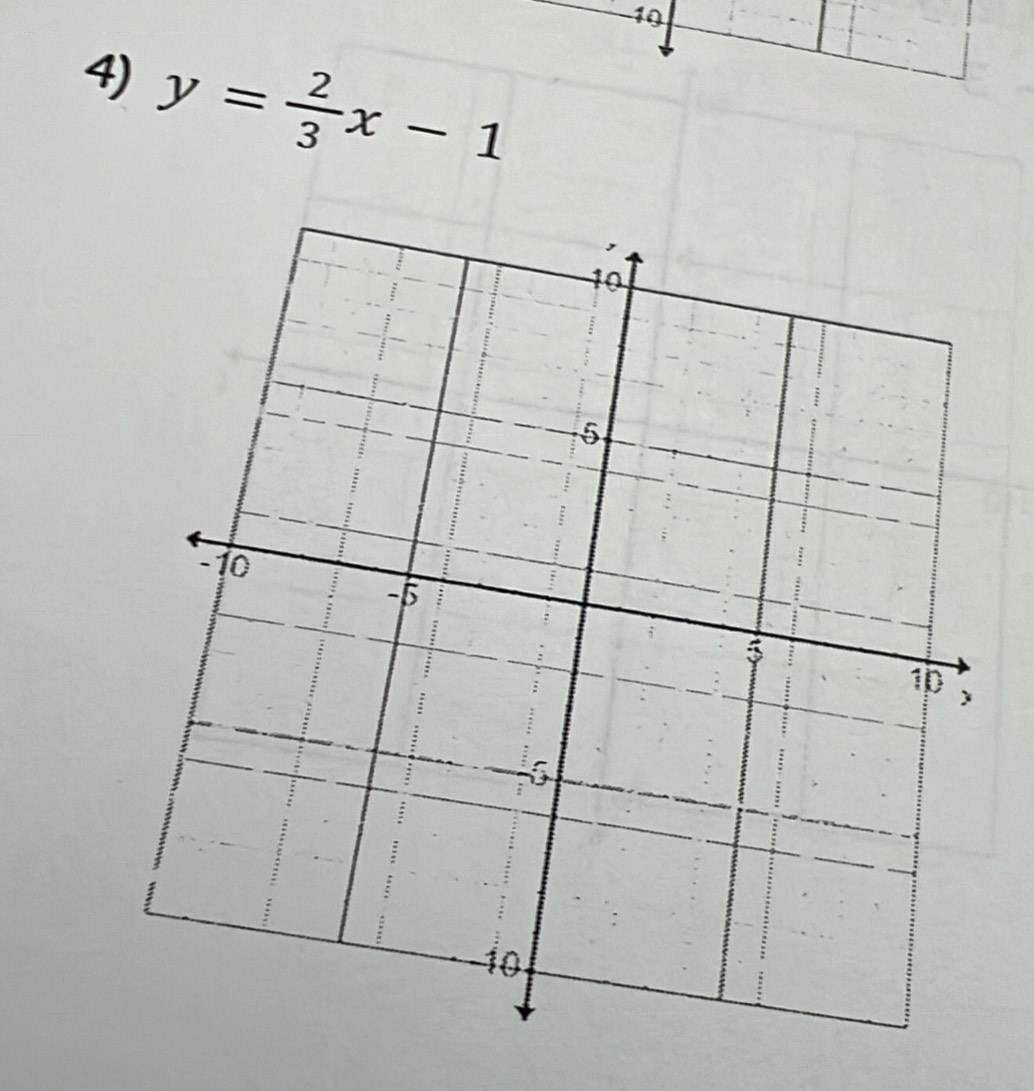 10 
4) y= 2/3 x-1