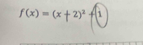 f (x) = (x +2)² + 1