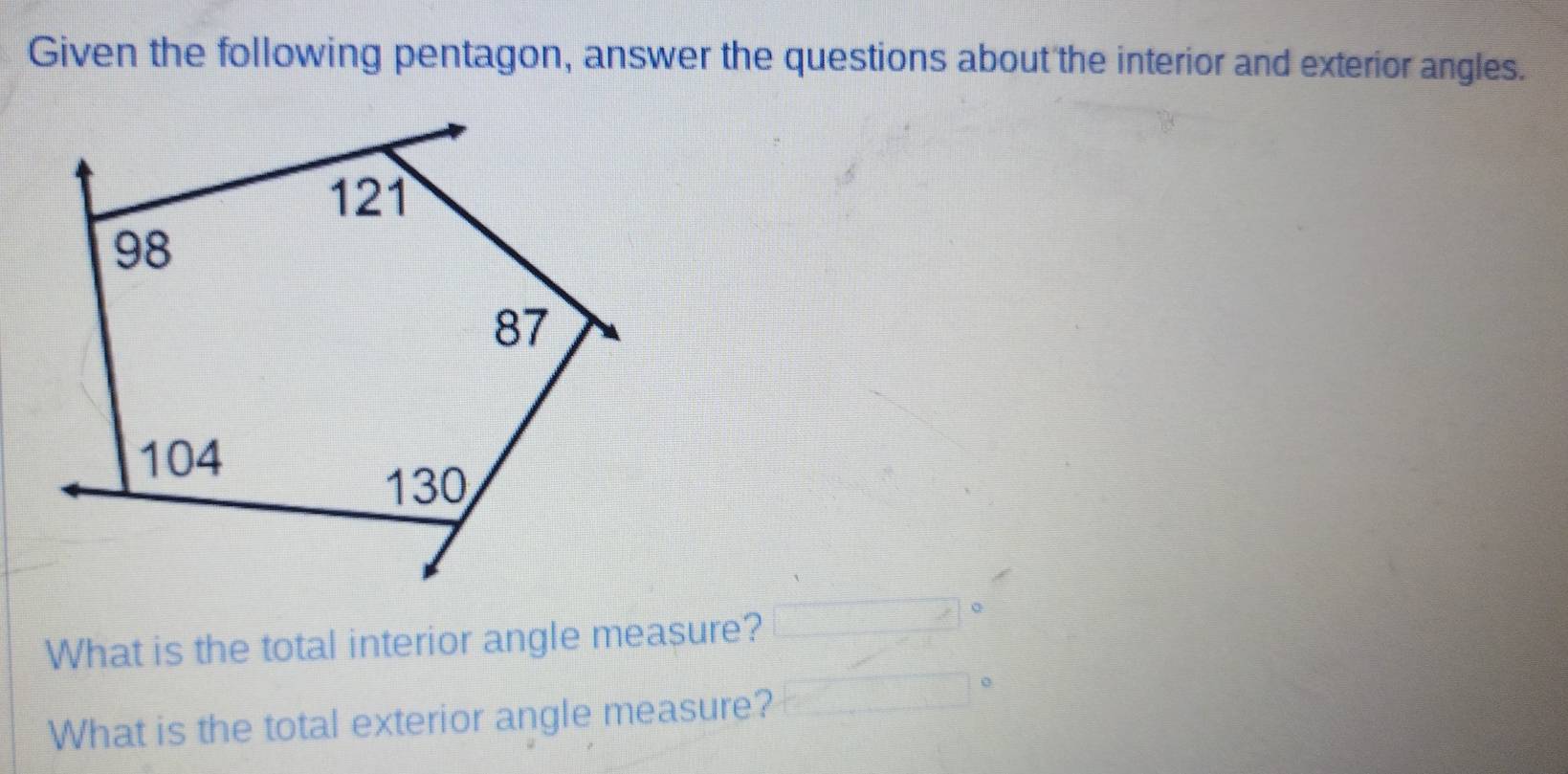 Solved: Given the following pentagon, answer the questions about the ...