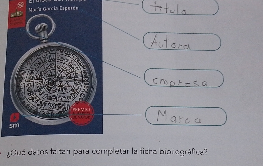 ¿Qué datos faltan para completar la ficha bibliográfica?