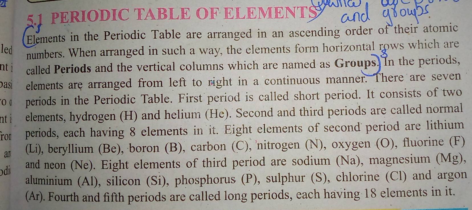 Solved: 5.1 PERIODIC TABLE OF ELEMENTS Elements in the Periodic Table ...