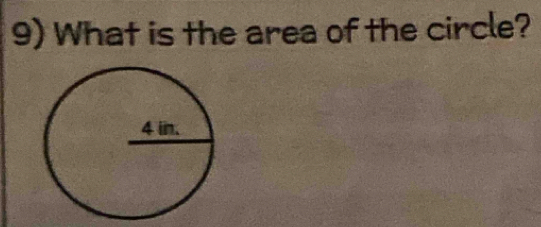 What is the area of the circle?