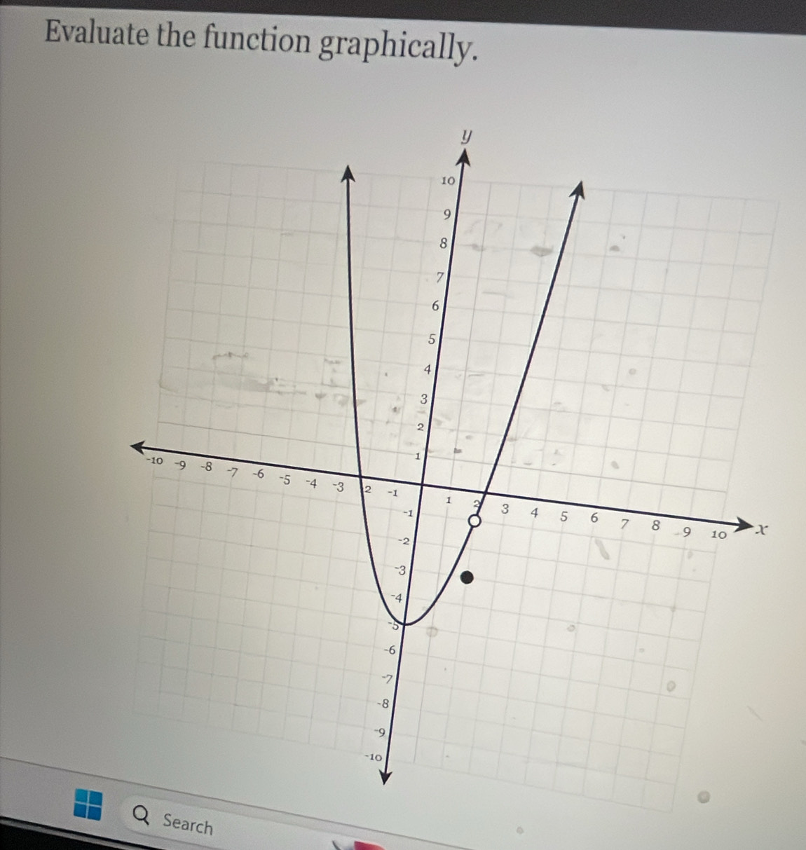 Evaluate the function graphically. 
Search