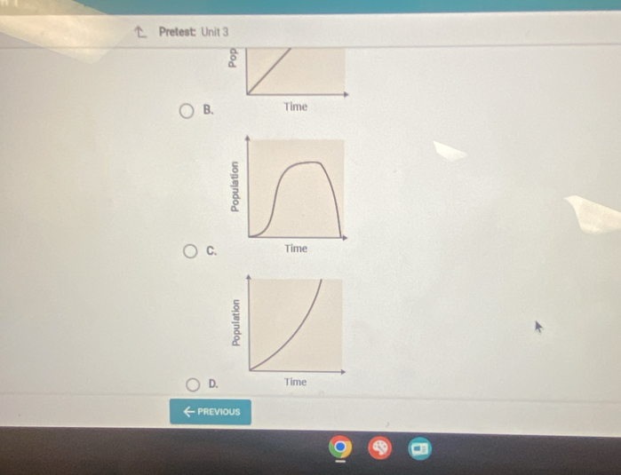 Pretest: Unit 3
5
B. Time
C. Time
D.
PREVIOUS