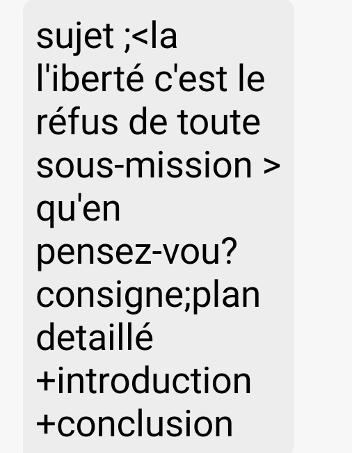 sujet ;
qu'en
pensez-vou?
consigne;plan
de taillé
+introduction
+conclusion