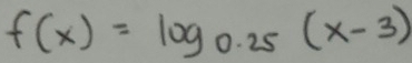 f(x)=log _0.25(x-3)