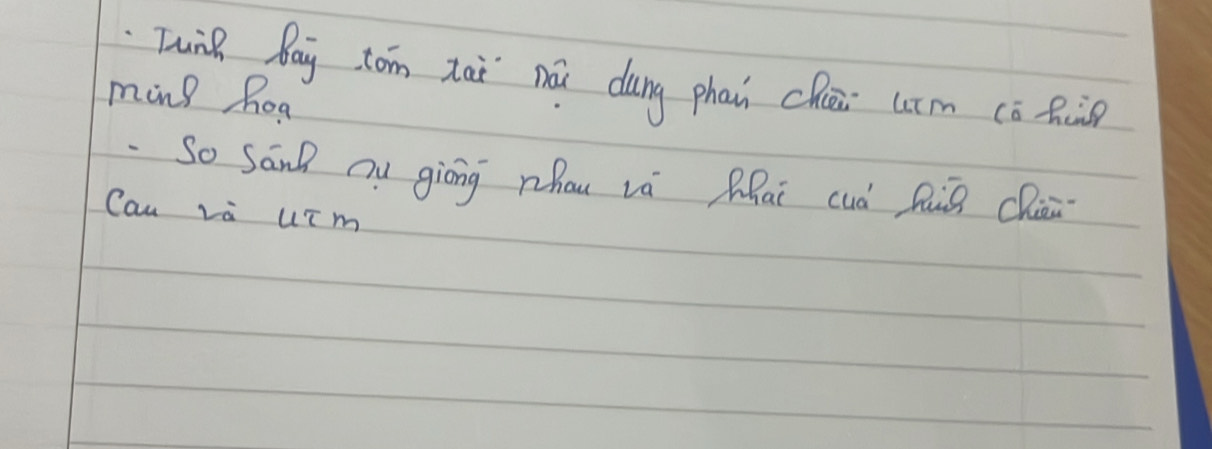 Tunh Bay tóm Zài ni dung phain chāi uīm cōh 
ming hoa 
So Sand nu giòng nhou vá Mhāi cuó Quū Chin 
Cau và uīm