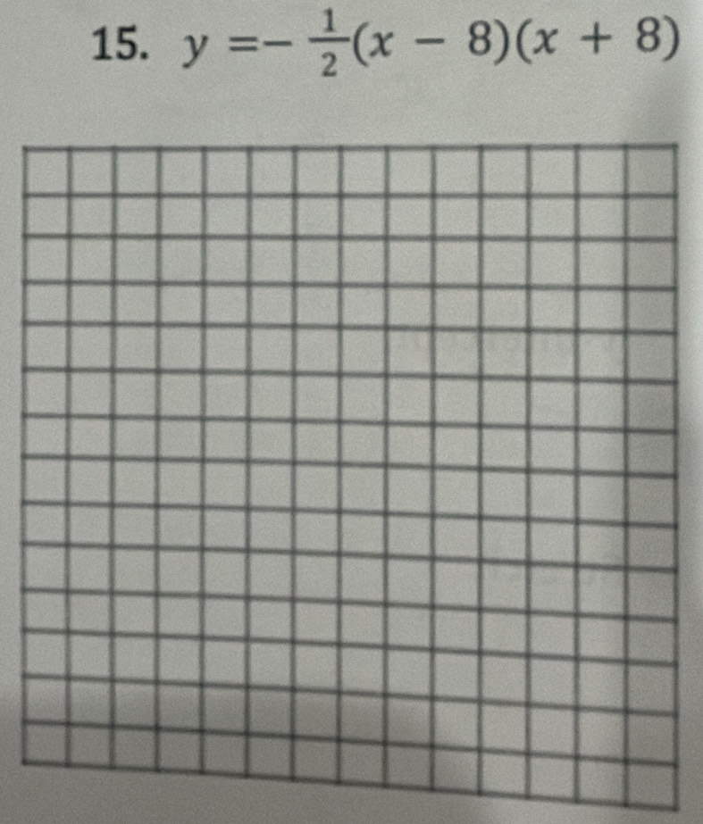 y=- 1/2 (x-8)(x+8)