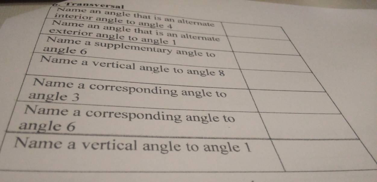 Transversal