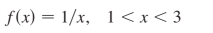 f(x)=1/x, 1