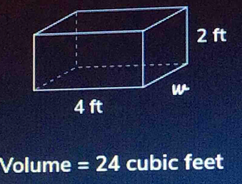 Volume =24 cubic feet