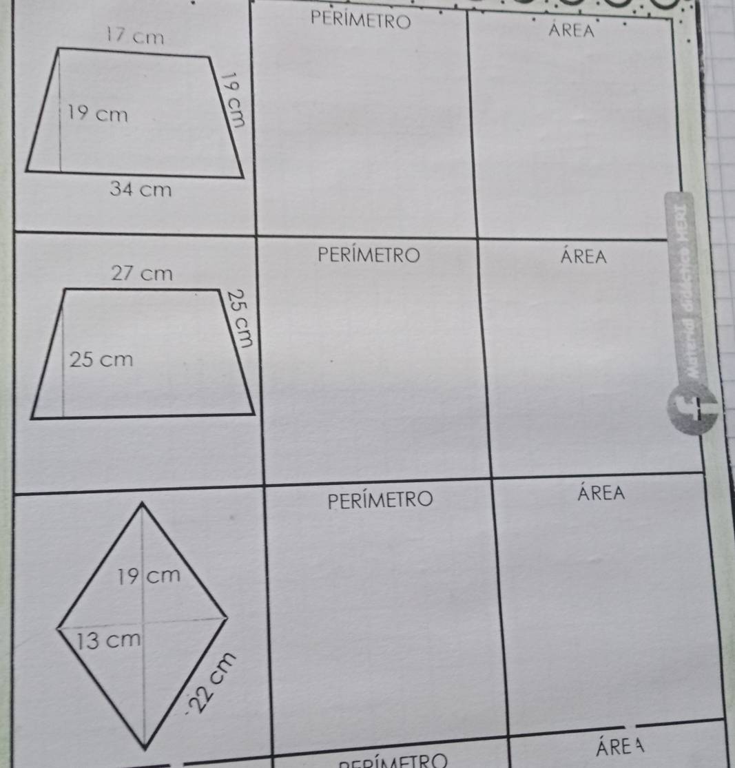 PERÍMETRO 
AREA 
ÁRE A