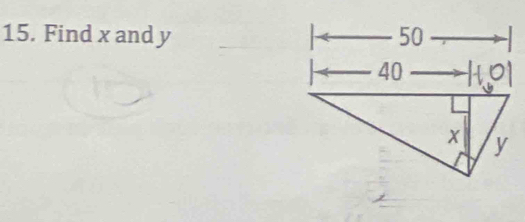 Find x and y