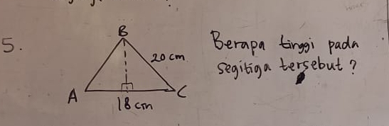 Berapa tinggi padn 
segitiga tersebut?