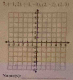 (-1,2), (-1,-3), (2,-2), (2,3)
sqrt(an)rc (s): 
_