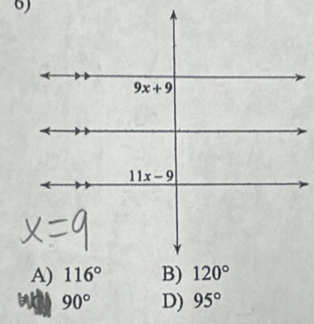 90°
D) 95°