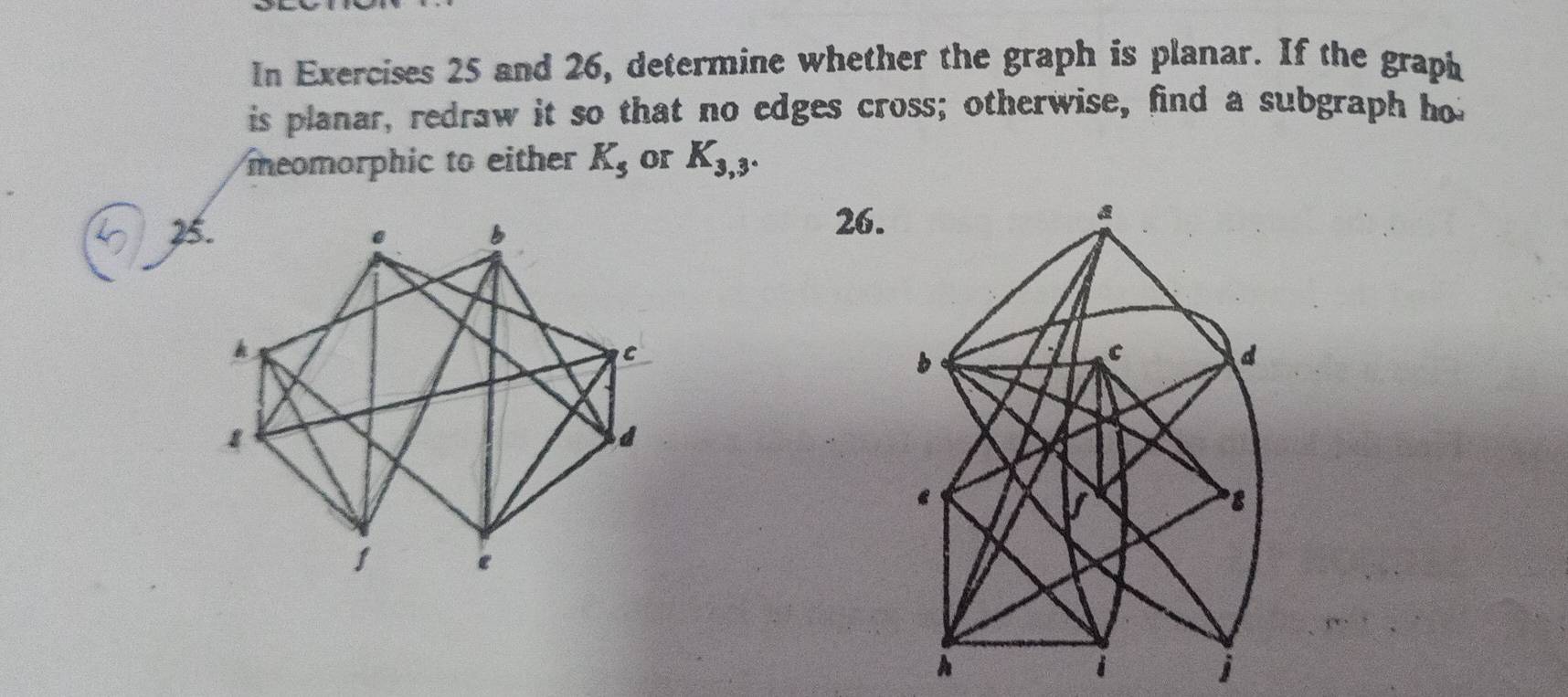 Solved: In Exercises 25 and 26, determine whether the graph is planar ...
