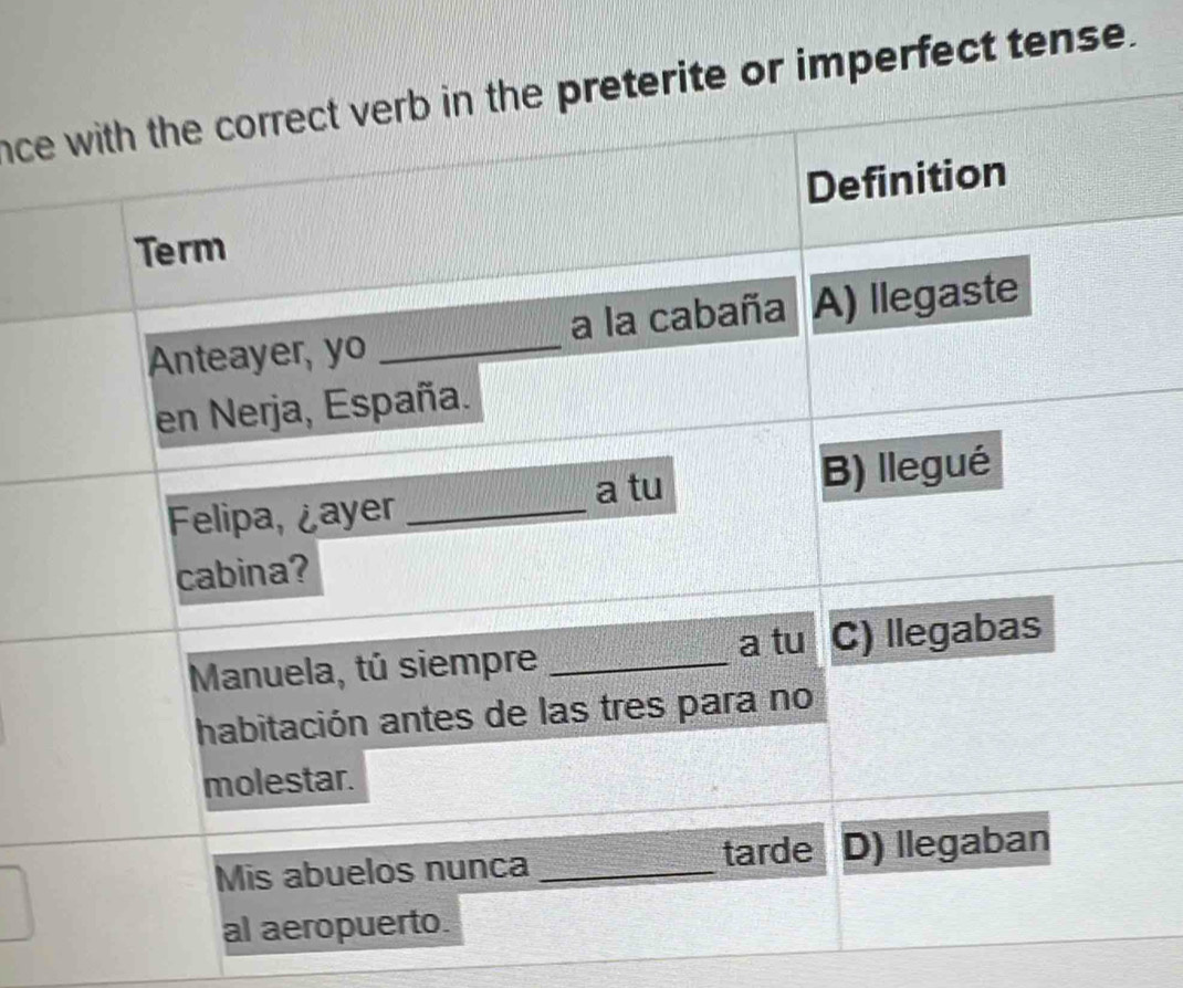 nceimperfect tense.