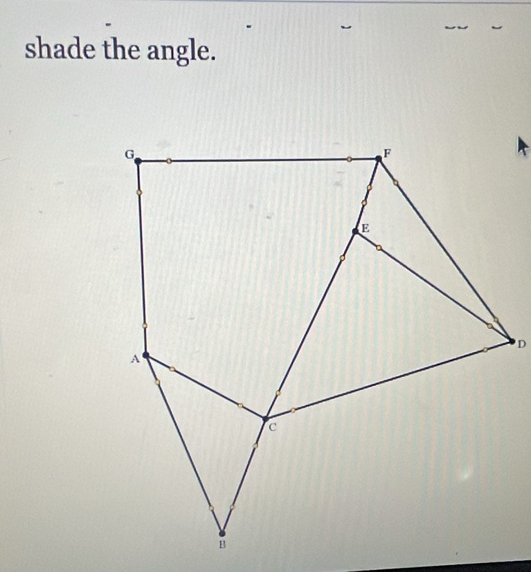 shade the angle.