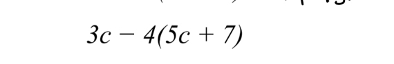 3c-4(5c+7)