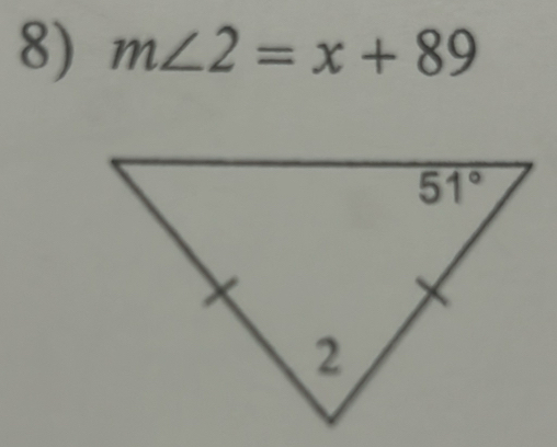 m∠ 2=x+89