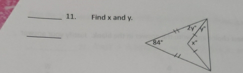 Find x and y.
_