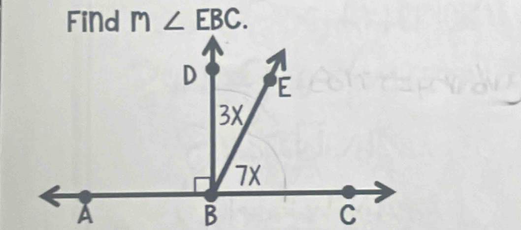 Find m∠ EBC.