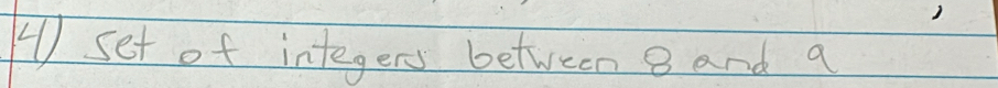 set of integers between 8 and q