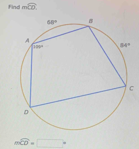 Find moverline CD.
moverline CD=□°