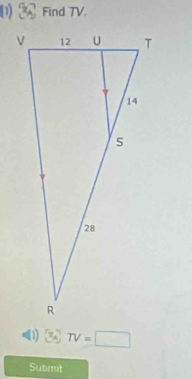 Find TV. 
(1) 33,]TV=□
Submit