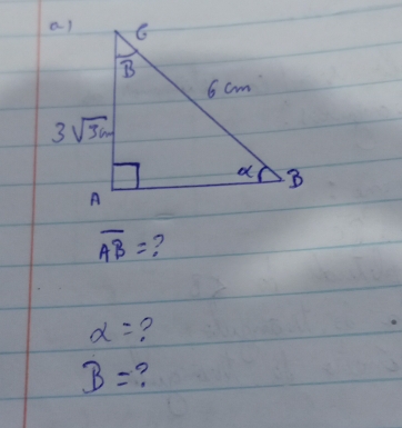 overline AB= ?
alpha = ?
B= ?