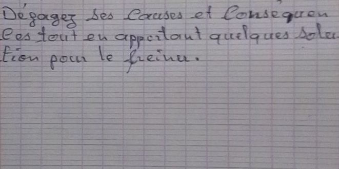 Degages bes Couses et Consequen 
eestout en appoitout quelques sole 
fion pocm le freina.