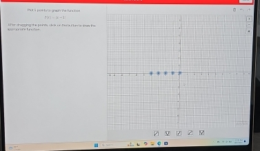 Plot I peints to graph she fancties 
ifter desgging the points, click on te butlan to staly the
=0