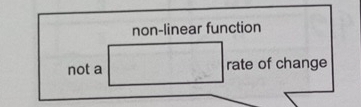 non-linear function
not a rate of change