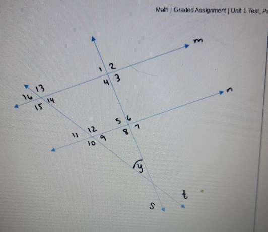 Math | Graded Assignment | Unit 1 Test, Pa